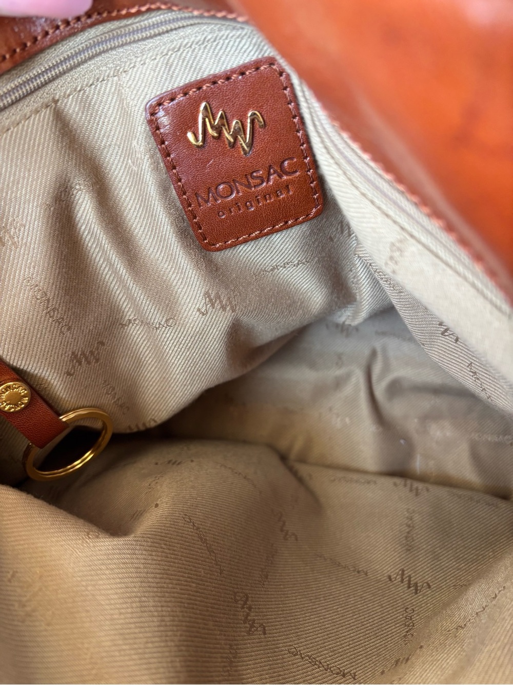 Monsac VTG Italian leather Chestnut Tote bag - Picture 5 of 9